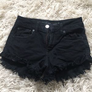 Black cut off jean shorts